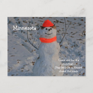 Carte postale Minnesota "Build a Snowman"