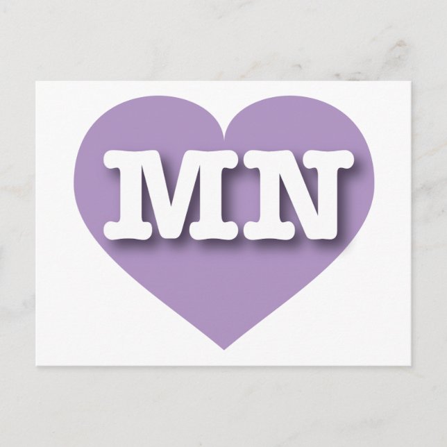 Carte Postale MInnesota Lavender Heart - I love MN (Devant)