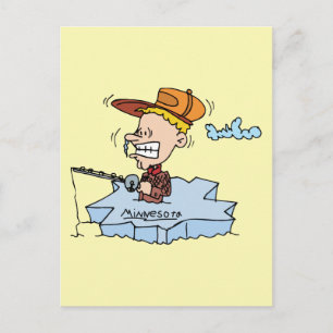 Carte Postale Minnesota MN Ice Fishing Vintage voyage Souvenir P
