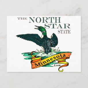 Carte Postale Minnesota North Star State Loons