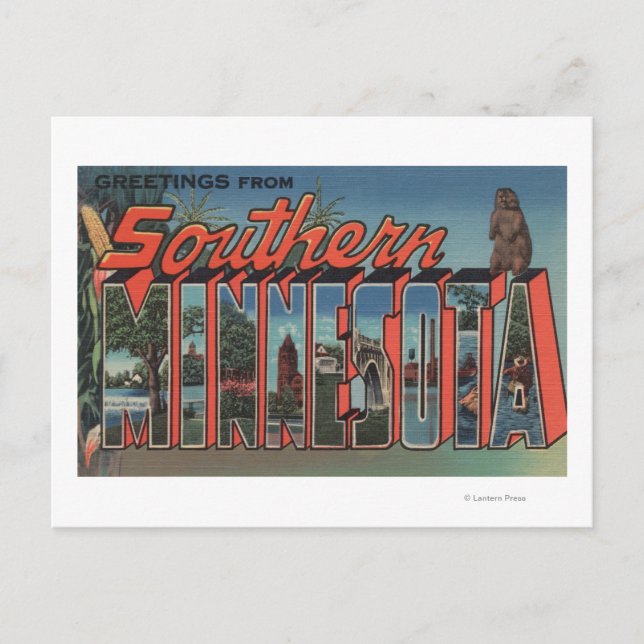 Carte Postale Minnesota (Sud) - Scènes de grandes lettres (Devant)