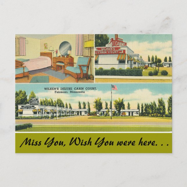 Carte Postale Minnesota, Wilken's Deluxe Cabine Court (Devant)