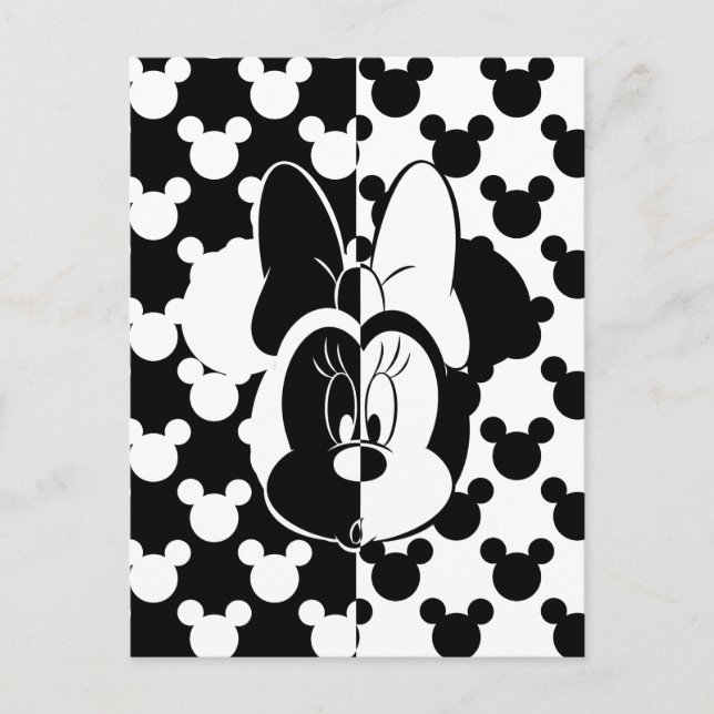 Carte Postale Minnie branchée | Black & White Modern (Devant)