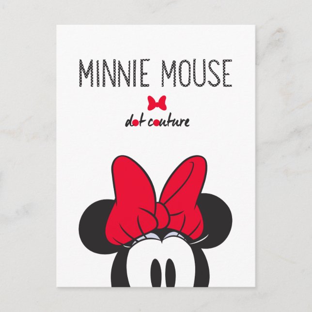 Carte Postale Minnie branchée | Couture de point (Devant)