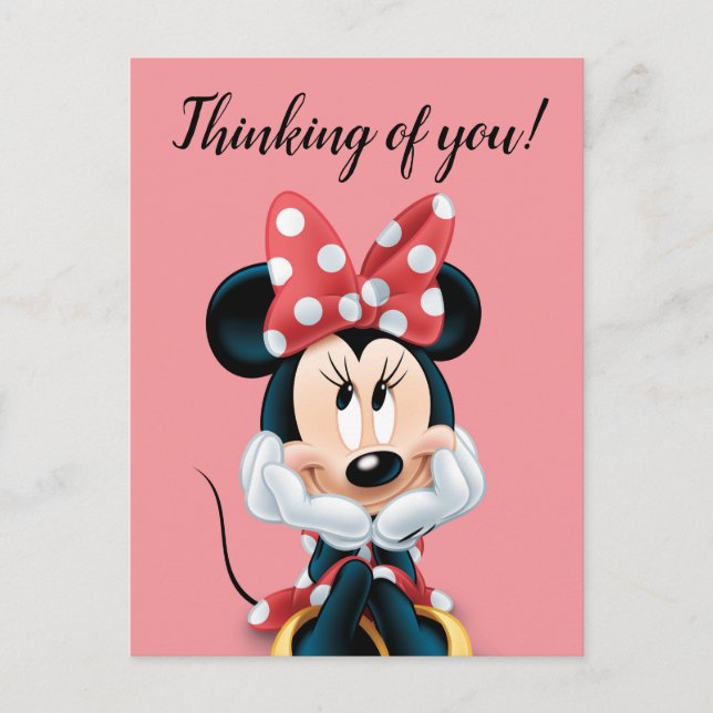 Carte Postale Minnie Mouse Attentionnée (Devant)