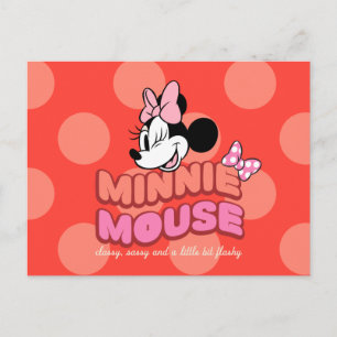 Carte Postale Minnie Mouse Élégante, Chic et Flashy
