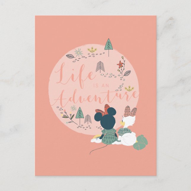 Carte Postale Minnie Mouse et Daisy Duck| La vie est une aventur (Devant)
