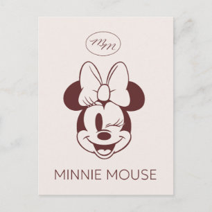 Carte Postale Minnie Mouse Graphique Minimaliste Élégant