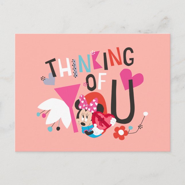 Carte Postale Minnie Mouse | Penser à vous (Devant)