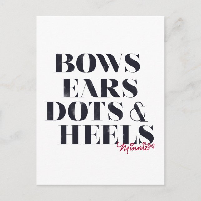 Carte Postale Minnie Mouse | Poids et talons des oreilles des va (Devant)