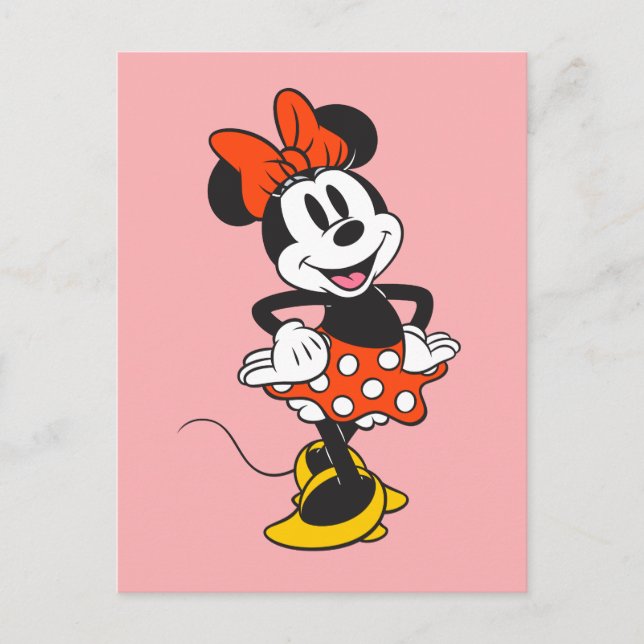 Carte Postale Minnie Mouse Pose Classique les Mains sur les Hanc (Devant)