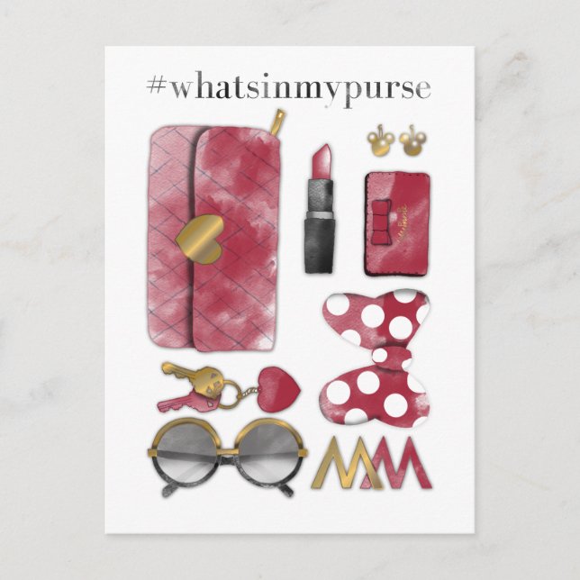 Carte Postale Minnie Mouse | #qu'estcequ'ilyaDansmonsac (Devant)