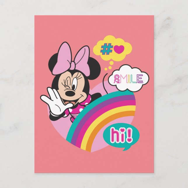 Carte Postale Minnie Mouse Rainbow Wink - Hi (Devant)