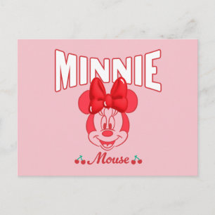 Carte Postale Minnie Mouse Retro Sourire Cerise
