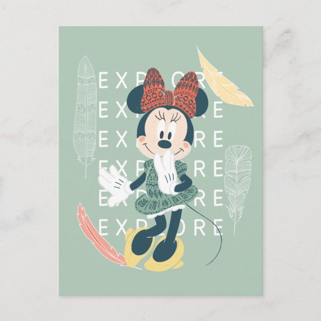 Carte Postale Minnie | N'arrêtez jamais d'explorer (Devant)