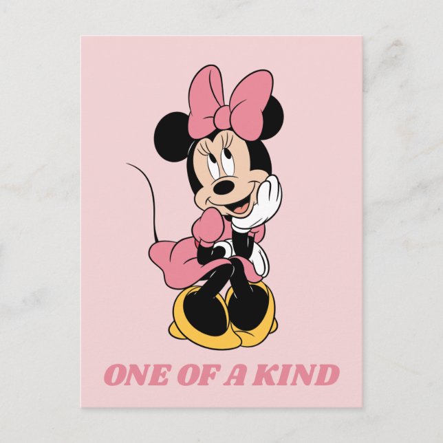 Carte Postale Minnie | Poster en rose (Devant)
