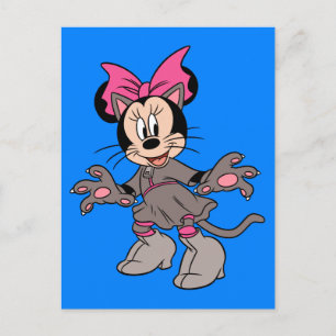 Carte Postale Minnie Souris habillée en chat mignon