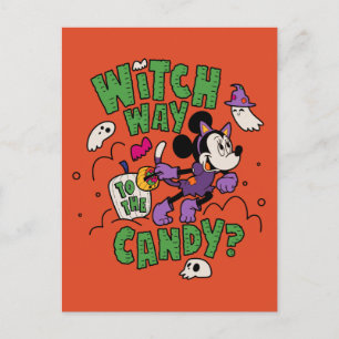 Carte Postale Minnie Souris - Sorcière jusqu'au bonbon
