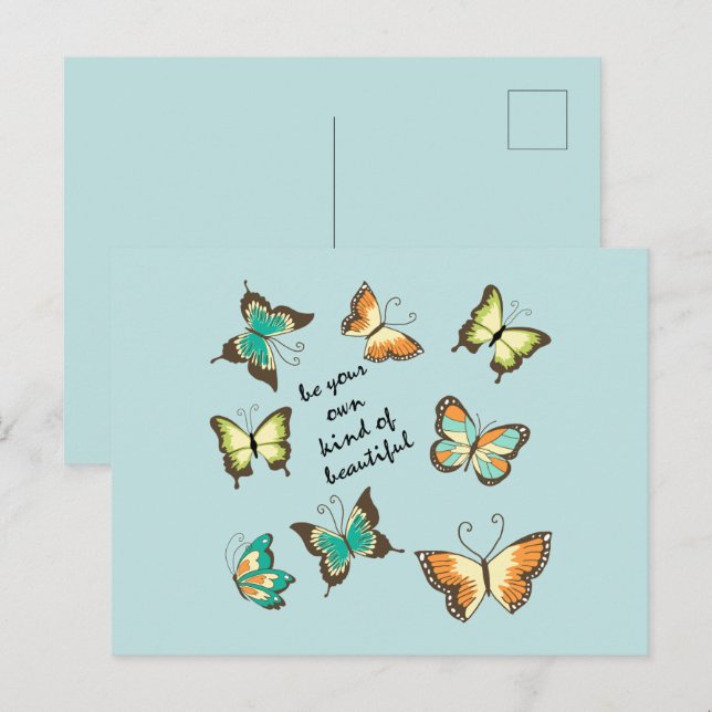 Carte Postale Mint Soyez Vos Propres Beaux Papillons (Devant / Derrière)