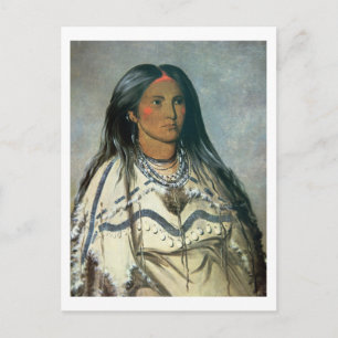 Carte Postale 'Mint', une indienne mandane, 1832 (litho couleur)