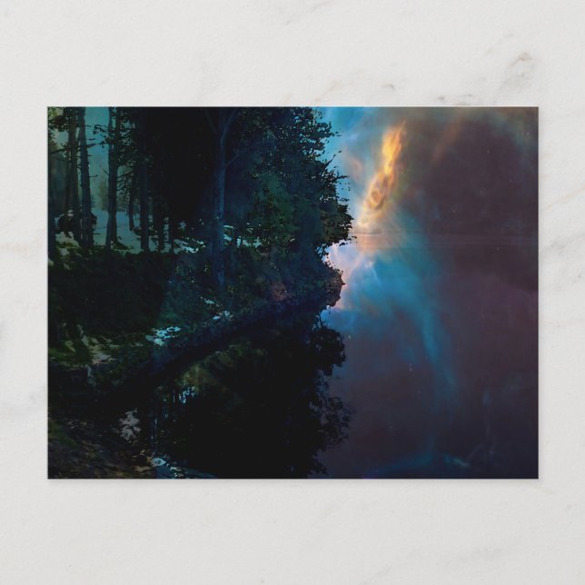 Carte Postale Minuit sur le bord du lac (Devant)