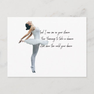 Carte Postale Minuscule série de danseurs blanc