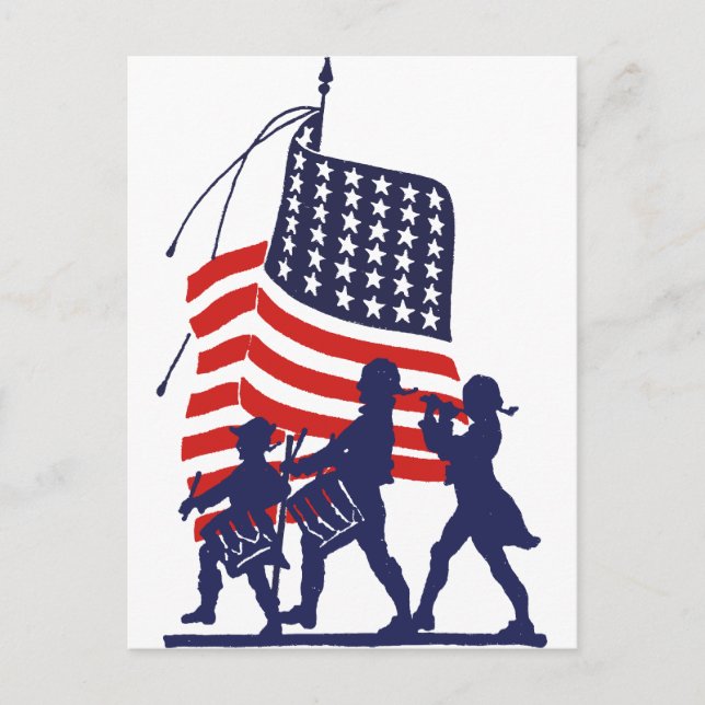 Carte Postale Minute Hommes et drapeau américain (Devant)