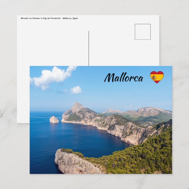 Carte Postale Mirador es Colomer en Casquette de Formentor - Mal (Devant / Derrière)