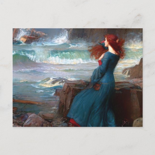 Carte Postale Miranda The Tempest John William Waterhouse (Devant)