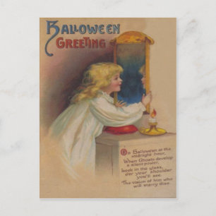 Carte Postale Miroir de Bloody Mary Petite Fille Mignonne