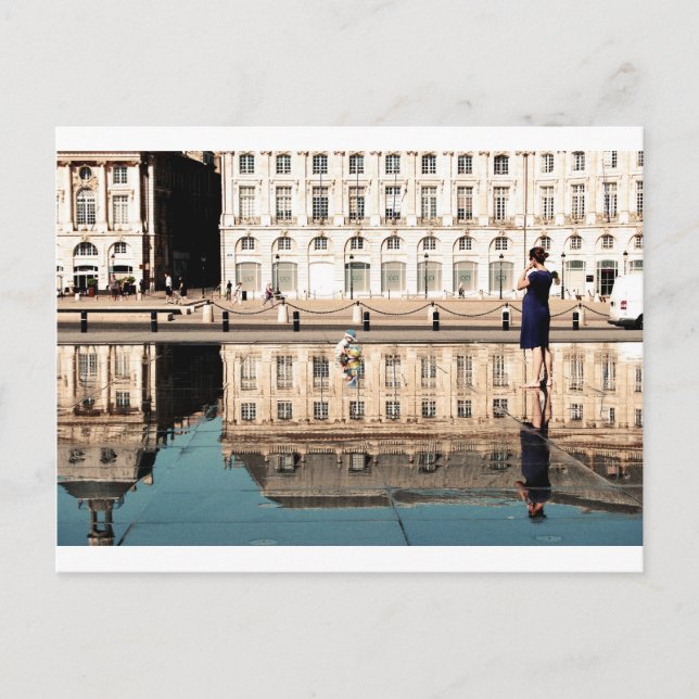 Carte Postale Miroir d'eau à Bordeaux (Devant)