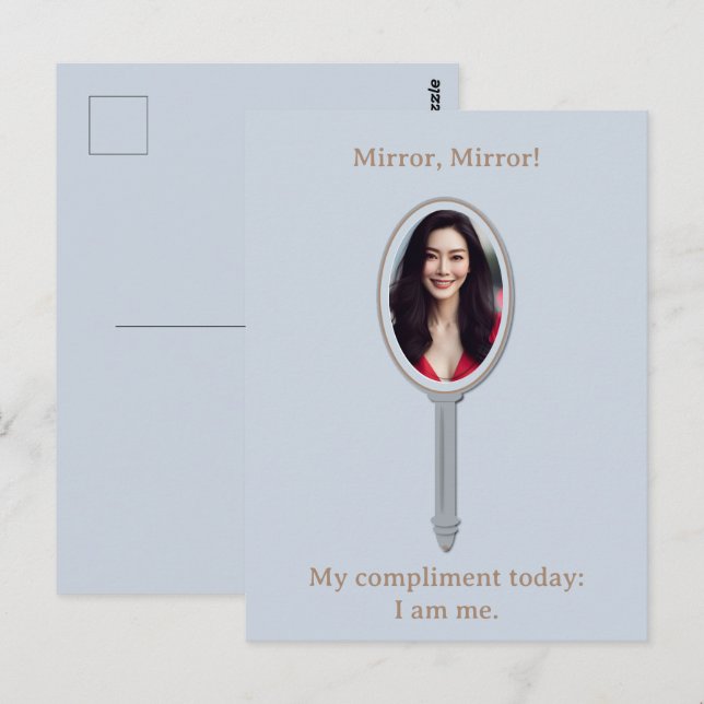 Carte Postale Miroir photo Inspirationnel customisé (Devant / Derrière)