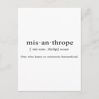 Carte Postale Misanthrope [Définition]