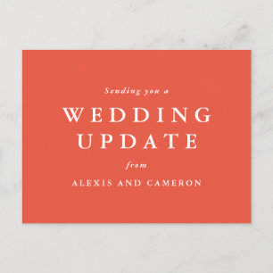Carte Postale Mise à jour du mariage modifier la date corail