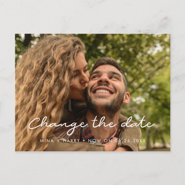 Carte Postale Mise à jour mariage simple Modifier la date (Devant)