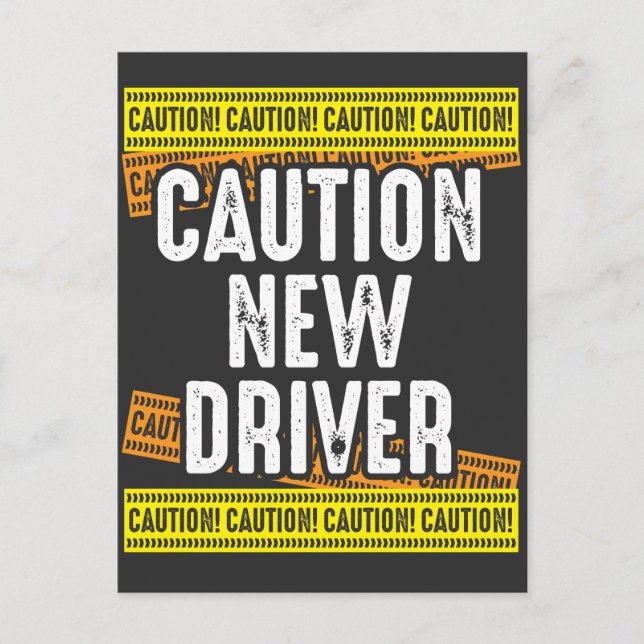 Carte Postale Mise en garde Nouveau conducteur Conduite nouvelle (Devant)