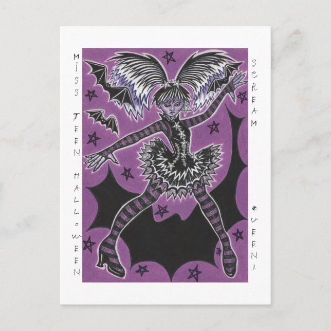 Carte postale Miss Ado Halloween (Devant)