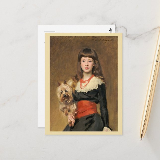 Carte Postale Miss Beatrice Townsend par John Singer Sargent (Devant/Arrière en situation)