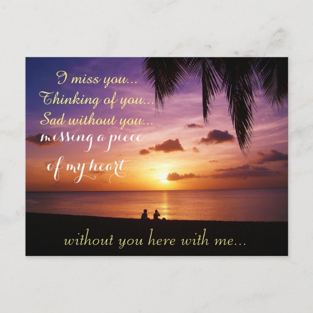 Carte Postale Miss Missing Sad Lonely Heart Broken (Devant)