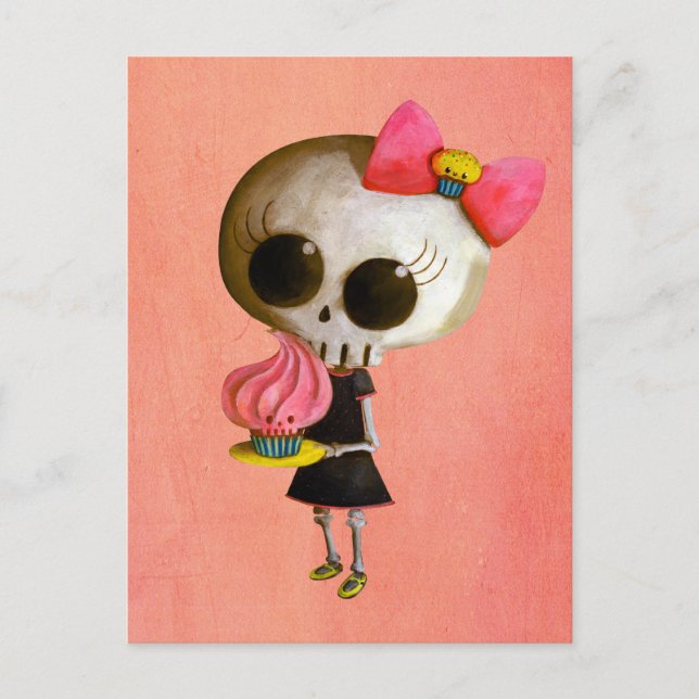 Carte Postale Miss Mort avec Cupcake (Devant)