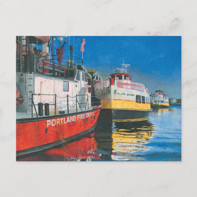 Carte Postale Miss Portland Fireboat et Casco Bay Ferries (Devant)