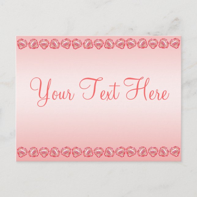 Carte Postale Miss You Tattered Heart Pink Ombre Texte Modèle (Devant)