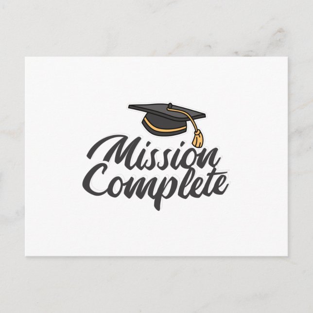 Carte Postale Mission d'obtention du diplôme terminée (Devant)