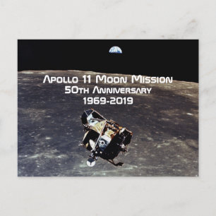 Carte Postale Mission historique d'Apollo 11 sur la Lune : 50e a