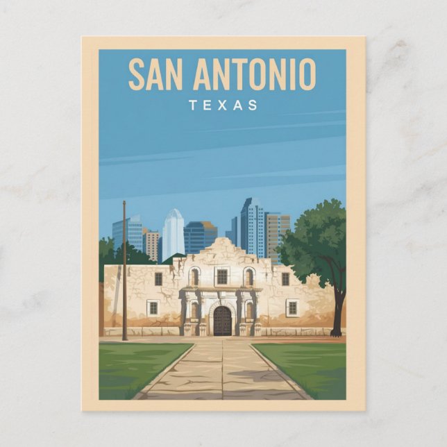 Carte Postale Mission San Antonio, Texas, Alamo (Devant)