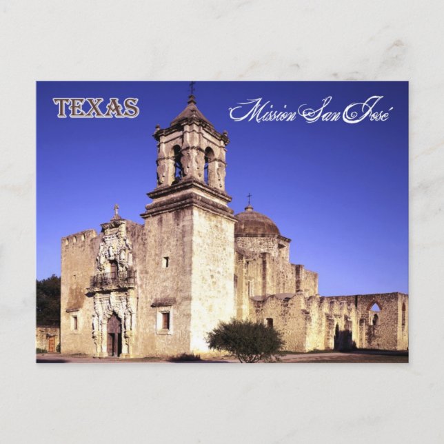 Carte Postale Mission San José, San Antonio, Texas (Devant)