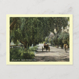 Carte Postale Mission St, Père Noël Barbara, Californie Vintage