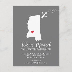 Carte postale MISSISSIPPI de l'État de déplacement