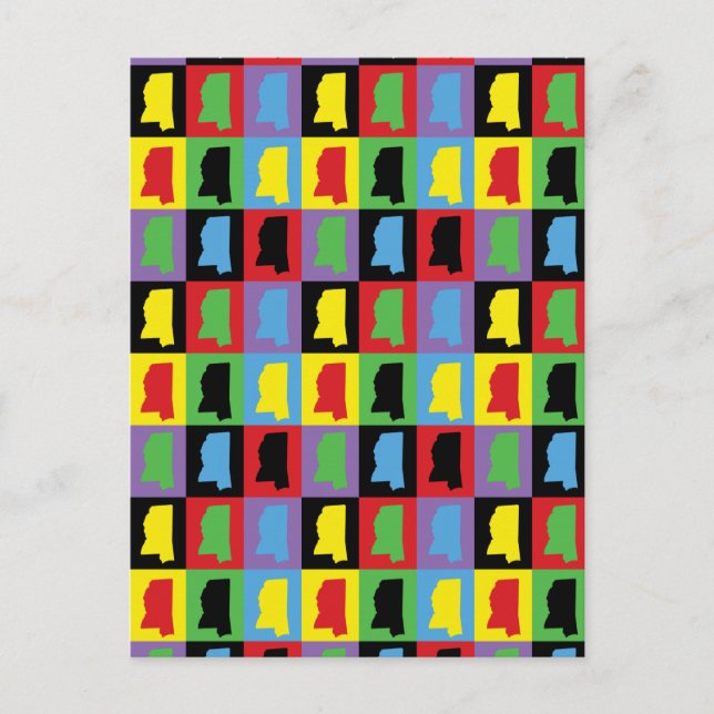 Carte Postale Mississippi Motif Pop Art (Devant)