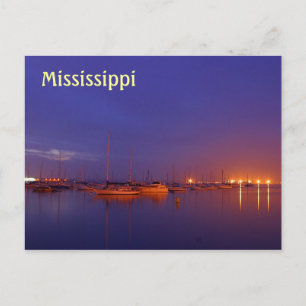 Carte Postale Mississippi sailboats in marina at dusk